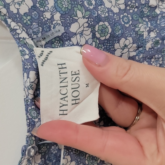 Hyacinth House Tuckernuck Romi Blue Floral Dress M - Picture 4 of 6